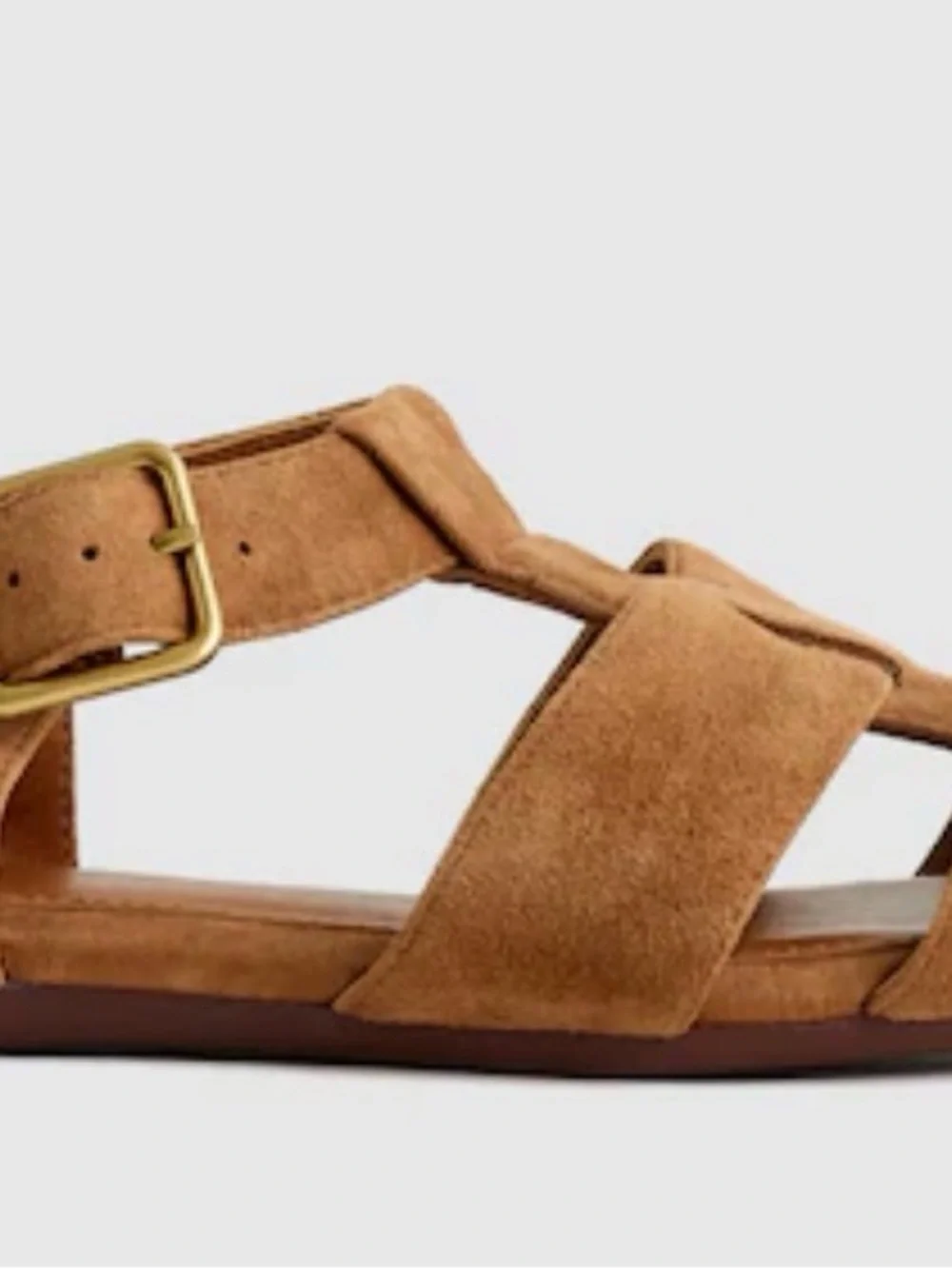 NWT Madewell Women's Suede Fisherman Sandals Chestnut Brown size 8 (fits best 9)